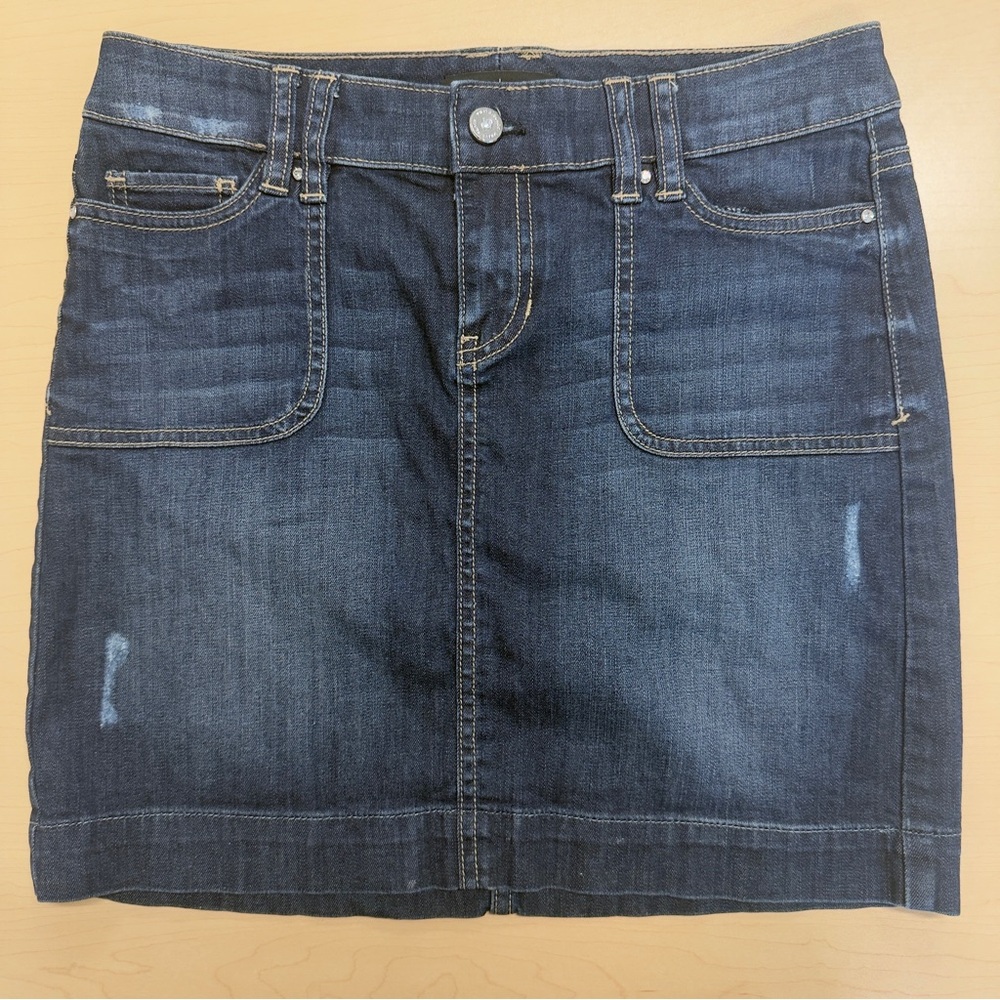 White House Black Market Dark Denim Mini Skirt Size 0